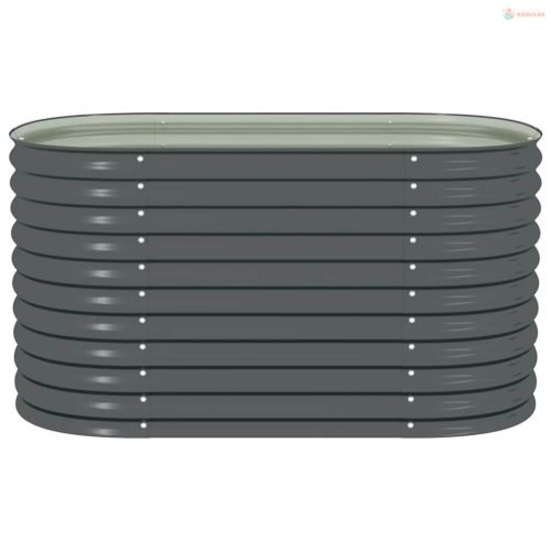 Szürke horganyzott acél kerti magaságyás 160 x 80 x 81 cm