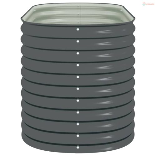 Szürke horganyzott acél kerti magaságyás 160 x 80 x 81 cm