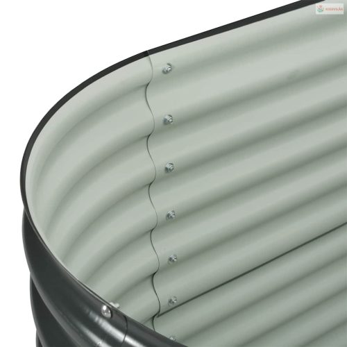 Szürke horganyzott acél kerti magaságyás 160 x 80 x 81 cm