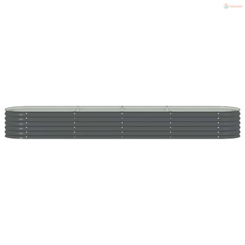 Szürke horganyzott acél kerti magaságyás 400 x 80 x 44 cm