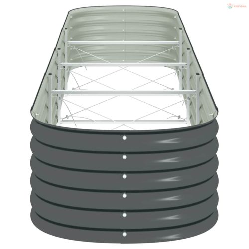 Szürke horganyzott acél kerti magaságyás 400 x 80 x 44 cm