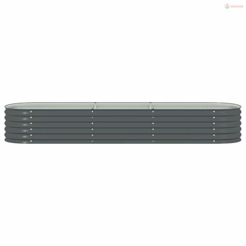 Szürke horganyzott acél kerti magaságyás 320 x 80 x 44 cm