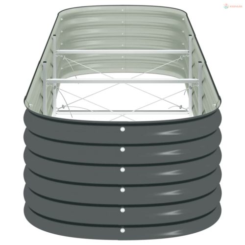 Szürke horganyzott acél kerti magaságyás 320 x 80 x 44 cm