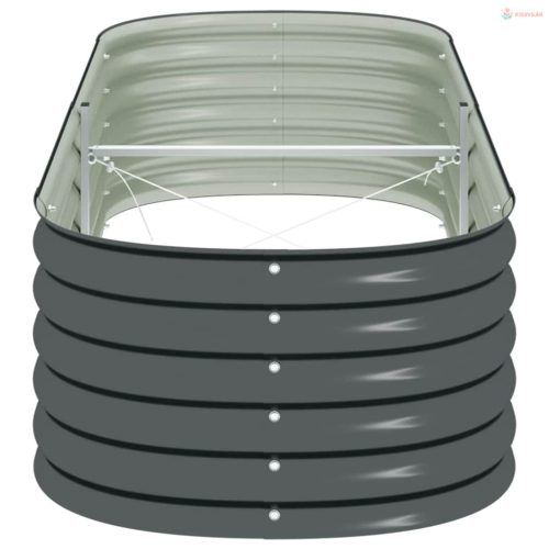 Szürke horganyzott acél kerti magaságyás 240 x 80 x 44 cm