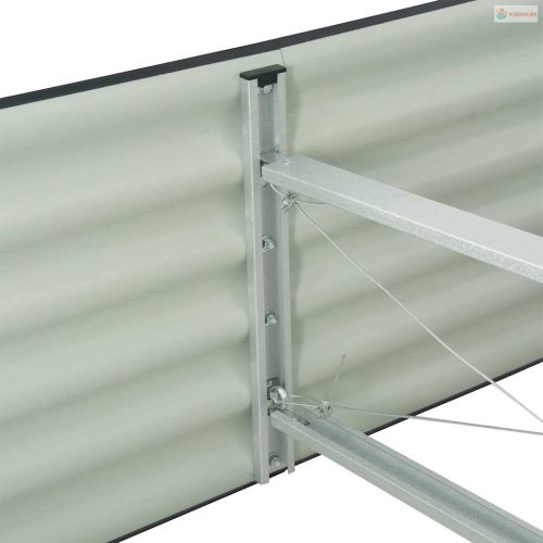 Szürke horganyzott acél kerti magaságyás 240 x 80 x 44 cm