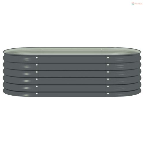 Szürke horganyzott acél kerti magaságyás 160 x 80 x 44 cm