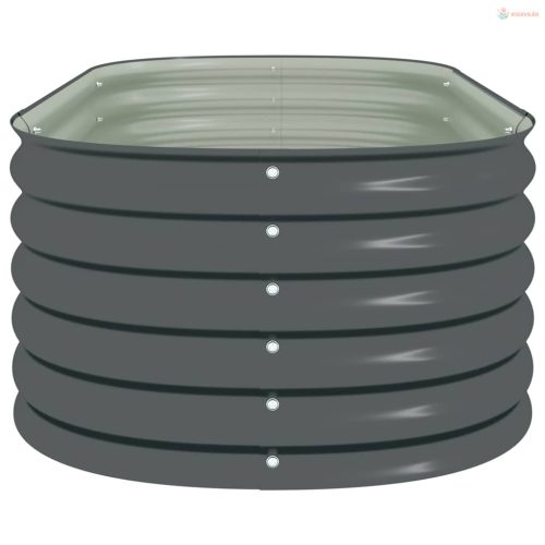 Szürke horganyzott acél kerti magaságyás 160 x 80 x 44 cm