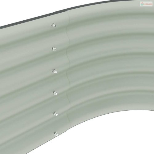 Szürke horganyzott acél kerti magaságyás 160 x 80 x 44 cm