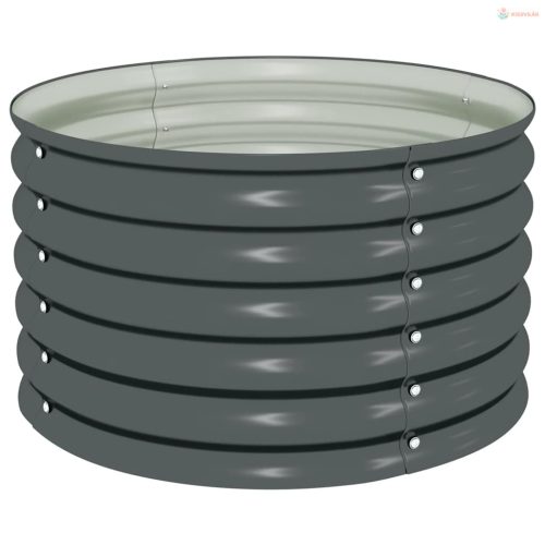 Szürke horganyzott acél kerti magaságyás 80 x 80 x 44 cm