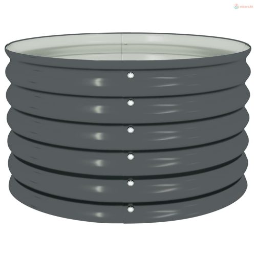 Szürke horganyzott acél kerti magaságyás 80 x 80 x 44 cm