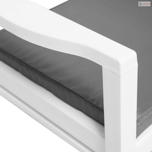 3-részes fehér műanyag kerti bútorszett