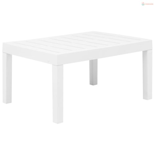 3-részes fehér műanyag kerti bútorszett