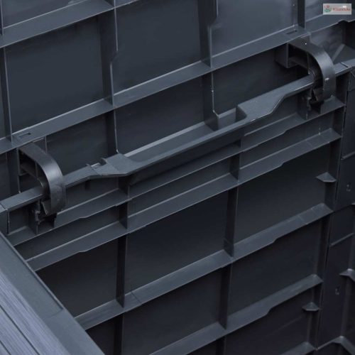 Antracitszürke kerti tárolóláda 90 L