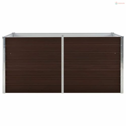 Barna kerti magaságyás horganyzott acélból 160 x 80 x 77 cm