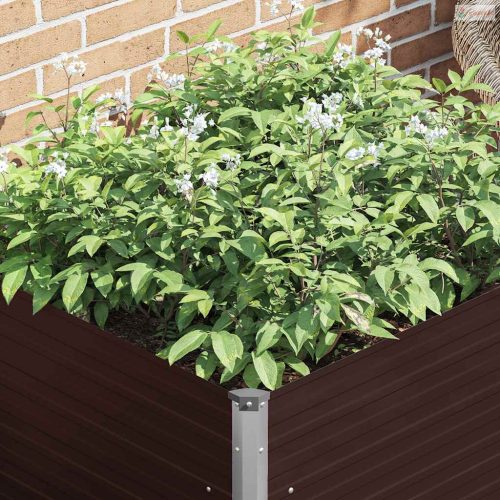 Barna kerti magaságyás horganyzott acélból 100 x 100 x 77 cm