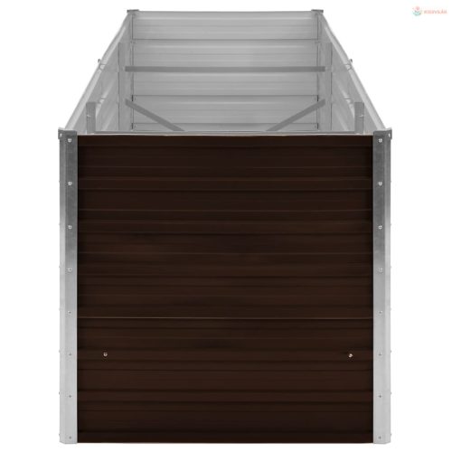 Barna horganyzott acél kerti magaságyás 240 x 80 x 77 cm