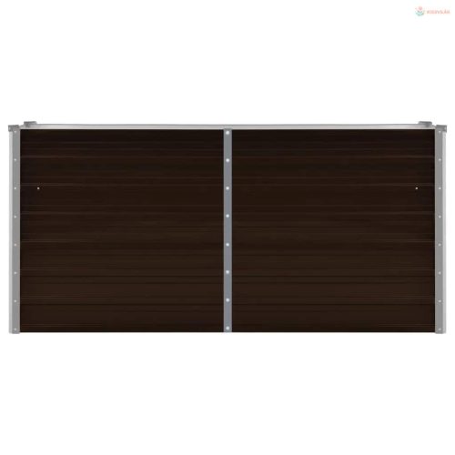 Barna horganyzott acél kerti magaságyás 160 x 40 x 77 cm