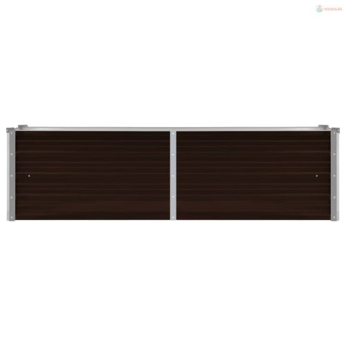 Barna horganyzott acél kerti magaságyás 160 x 40 x 45 cm