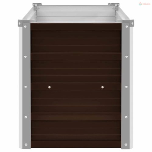 Barna horganyzott acél kerti magaságyás 160 x 40 x 45 cm