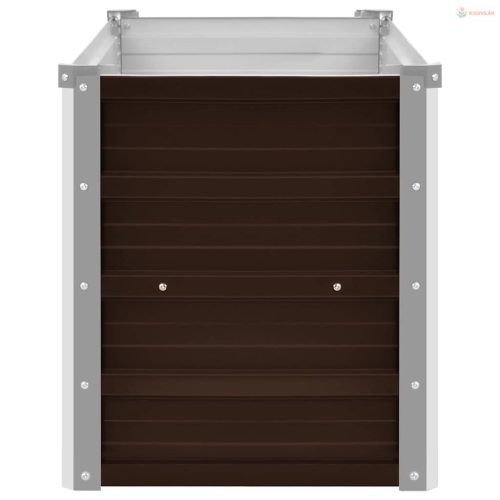 Barna horganyzott acél kerti magaságyás 100 x 40 x 45 cm