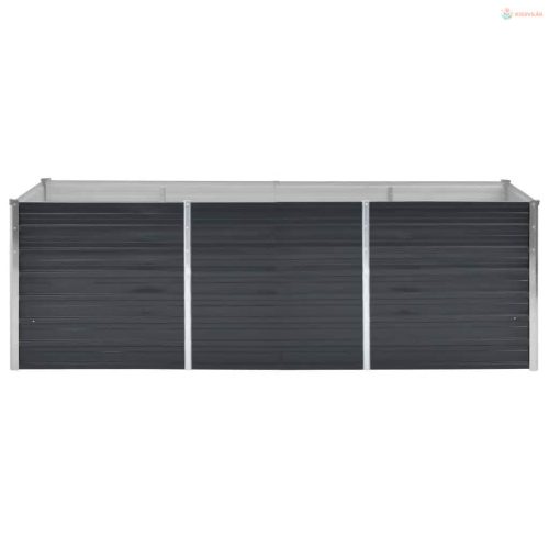 Antracitszürke horganyzott acél kerti magaságyás 240x80x77 cm