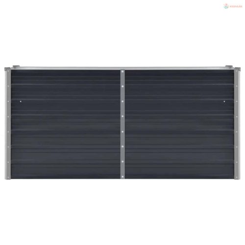 Antracitszürke horganyzott acél kerti magaságyás 160x40x77 cm