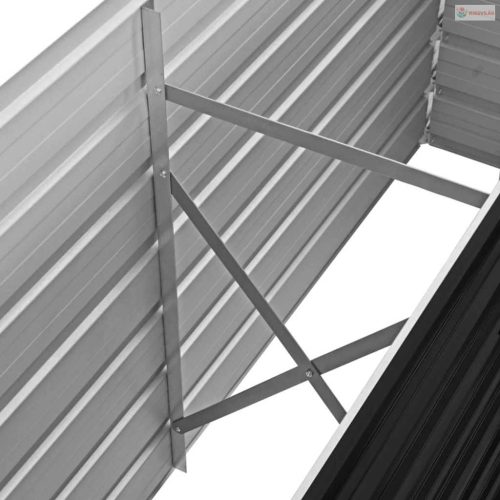 Antracitszürke horganyzott acél kerti magaságyás 160x40x77 cm