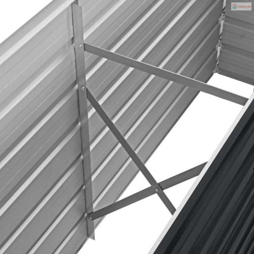 Antracitszürke horganyzott acél kerti magaságyás 160x40x45 cm