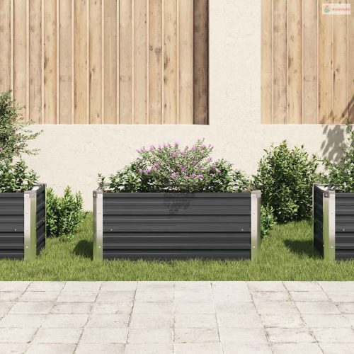 Antracitszürke horganyzott acél kerti magaságyás 100x40x45 cm