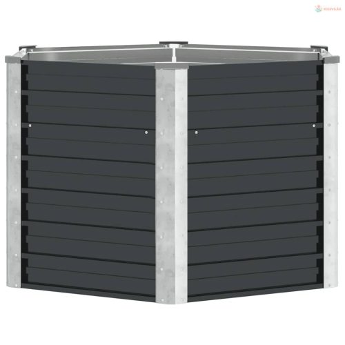 Antracitszürke horganyzott acél kerti magaságyás 129x129x77 cm