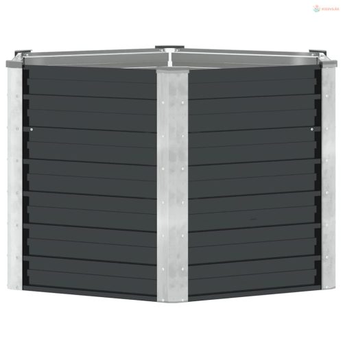 Antracitszürke horganyzott acél kerti magaságyás 129x129x77 cm