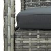 4 részes szürke polyrattan kerti ülőgarnitúra párnákkal