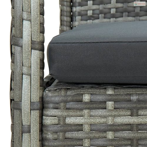 4 részes szürke polyrattan kerti ülőgarnitúra párnákkal