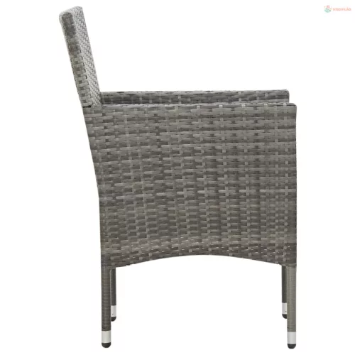 4 részes szürke polyrattan kerti ülőgarnitúra párnákkal