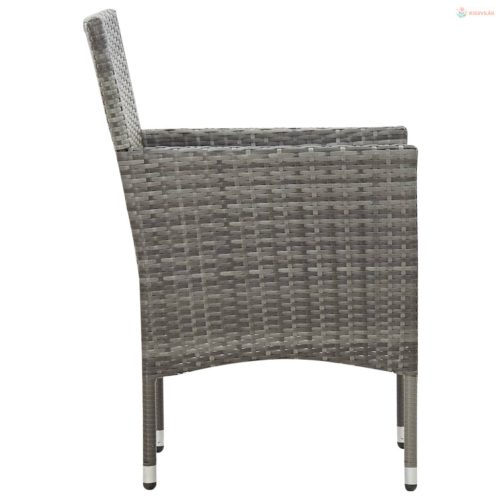 4 részes szürke polyrattan kerti ülőgarnitúra párnákkal