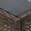 Barna polyrattan kerti asztal 40 x 40 x 45 cm