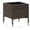 Barna polyrattan kerti asztal 40 x 40 x 45 cm