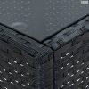 Fekete polyrattan kerti asztal 40 x 40 x 45 cm