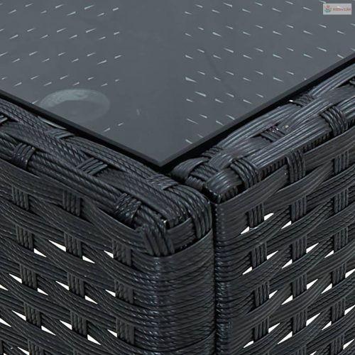 Fekete polyrattan kerti asztal 40 x 40 x 45 cm