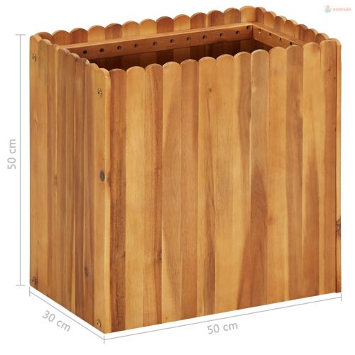 Tömör akácfa kerti magaságyás 50 x 30 x 50 cm