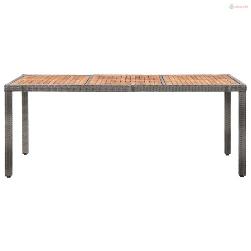 9-részes szürke polyrattan kültéri étkezőgarnitúra párnákkal
