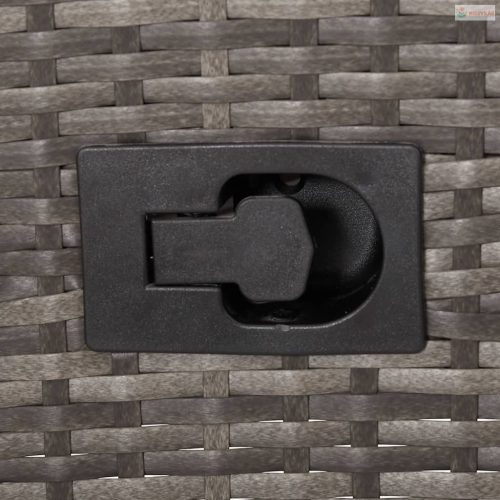 9-részes szürke polyrattan kültéri étkezőgarnitúra párnákkal