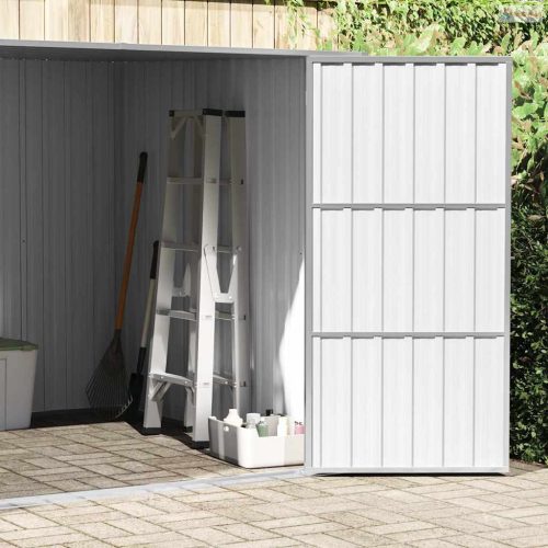 Szürke horganyzott acél kerti fészer 195 x 198 x 159 cm