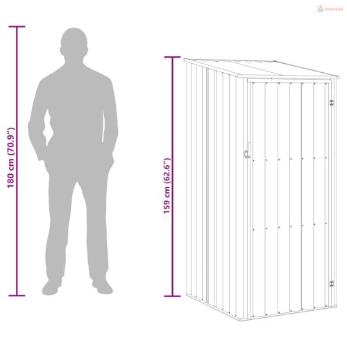 Szürke horganyzott acél kerti fészer 87 x 98 x 159 cm