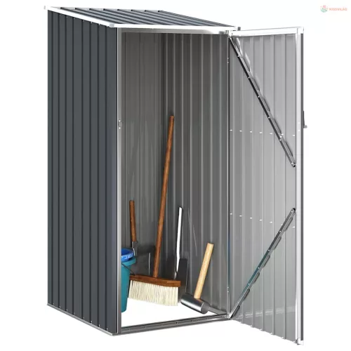 Antracitszürke horganyzott acél kerti fészer 87 x 98 x 159 cm