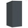 Antracitszürke horganyzott acél kerti fészer 87 x 98 x 159 cm