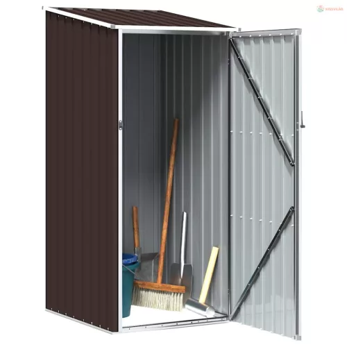 Barna horganyzott acél kerti fészer 87 x 98 x 159 cm