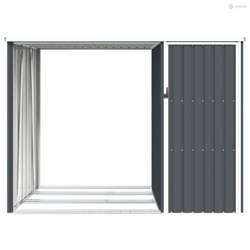 Antracitszürke horganyzott acél kerti tűzifatároló 245x98x159cm