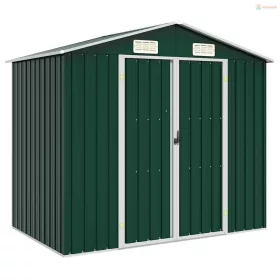 Zöld horganyzott acél kerti fészer 205 x 129 x 183 cm