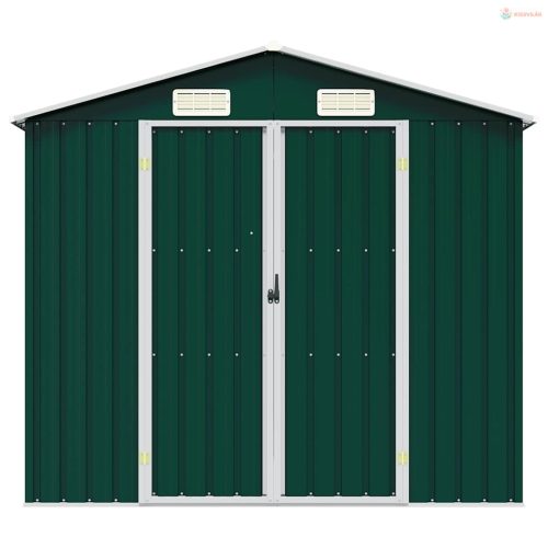 Zöld horganyzott acél kerti fészer 205 x 129 x 183 cm